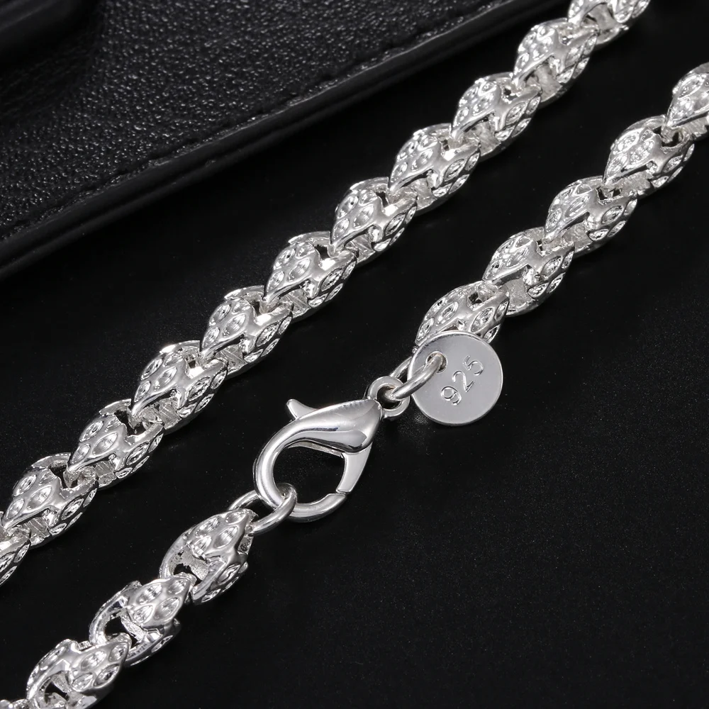 Collier tendance en argent ste - 925 Sterling Silver Chain Necklace Men avis et prix