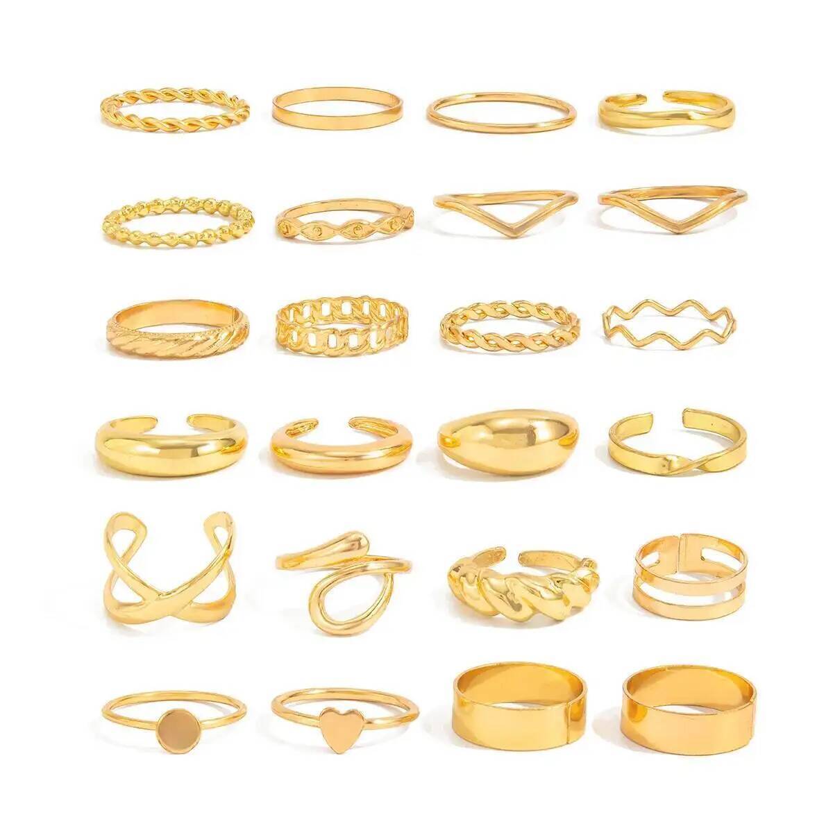 KunJoe 24 pièces/ensemble à la - Vintage Punk Knuckle Rings Set avis et prix