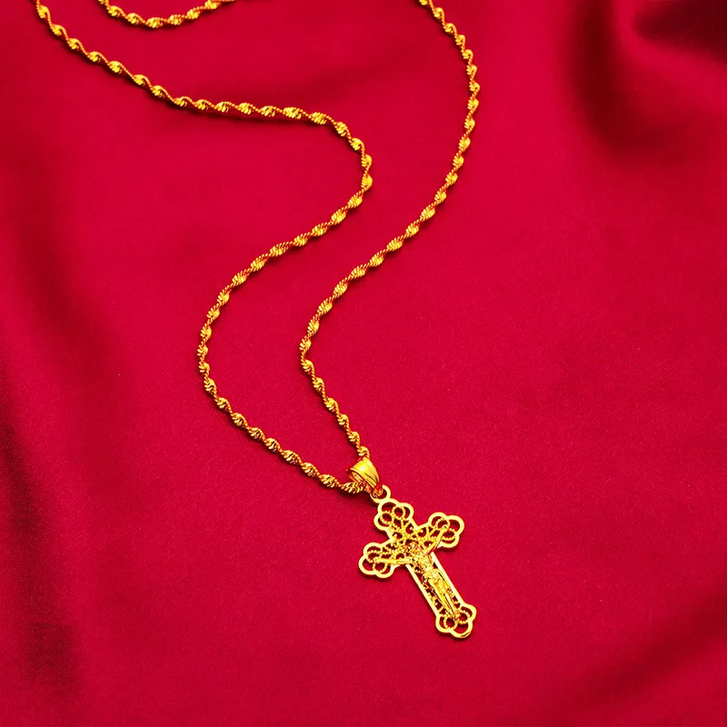 Collier croix en or vintage de - Cross Pendant Necklace Gold avis et prix