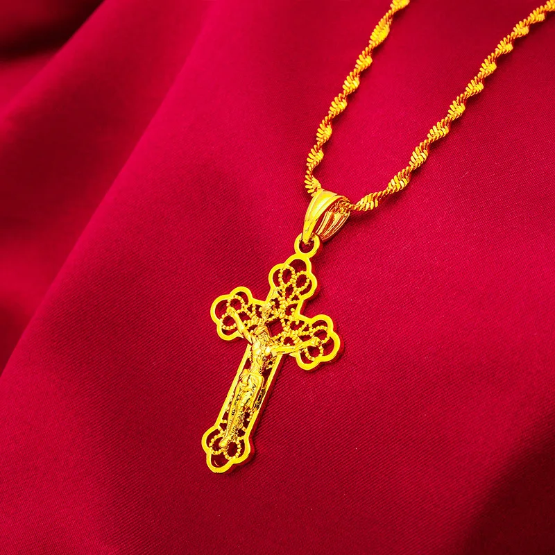 Collier croix en or vintage de - Cross Pendant Necklace Gold avis et prix