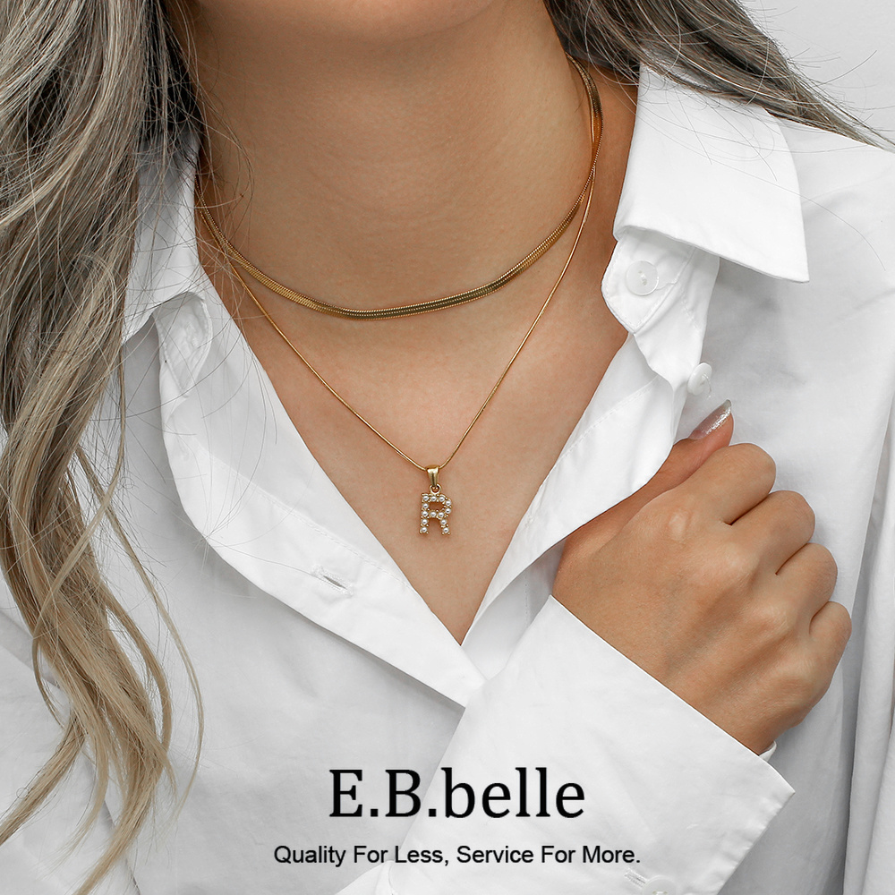 E.B.belle-Collier plaqué or 18 - Initial Letter Necklace 18K Gold avis et prix