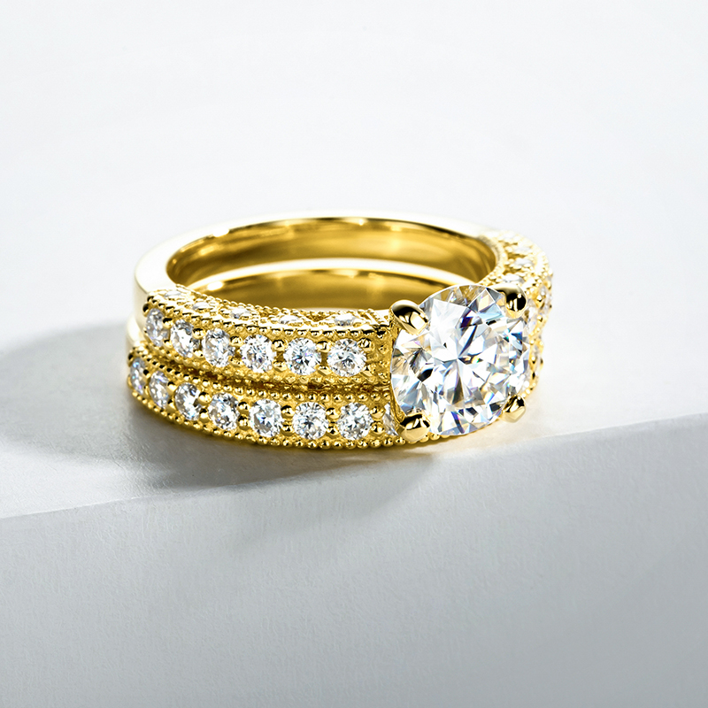 Ensemble de bagues pour femmes - Moissanite Engagement Ring 1 Carat avis et prix