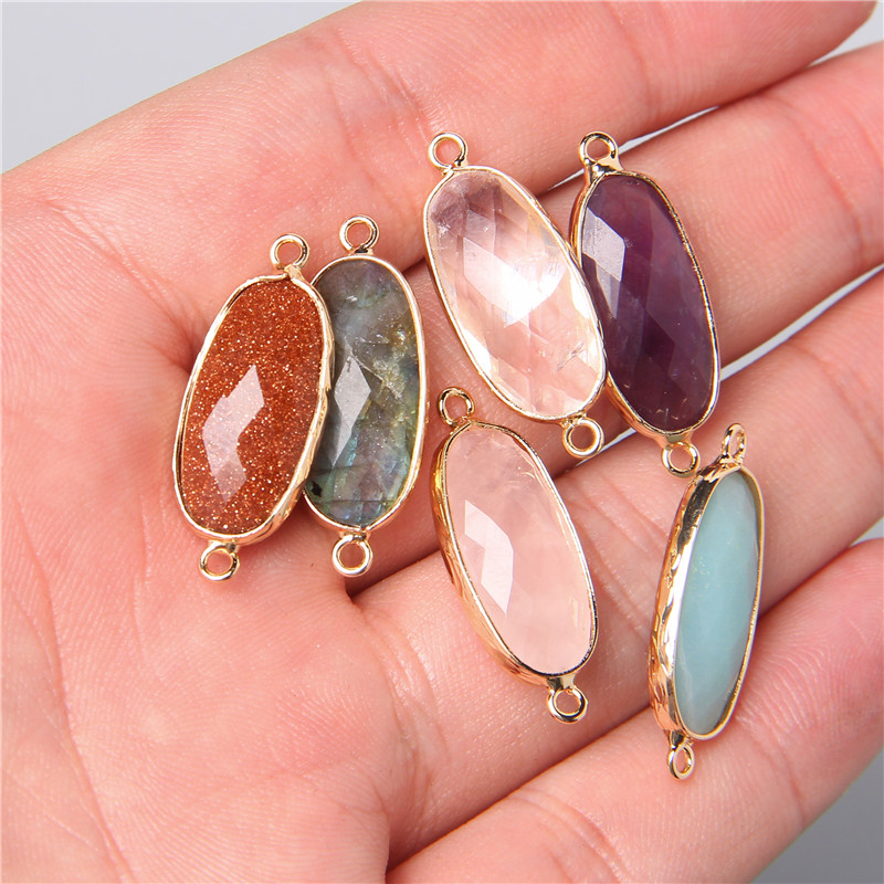 Connecteur en pierre de crista - Crystal Pendant Necklace Natural Stone avis et prix