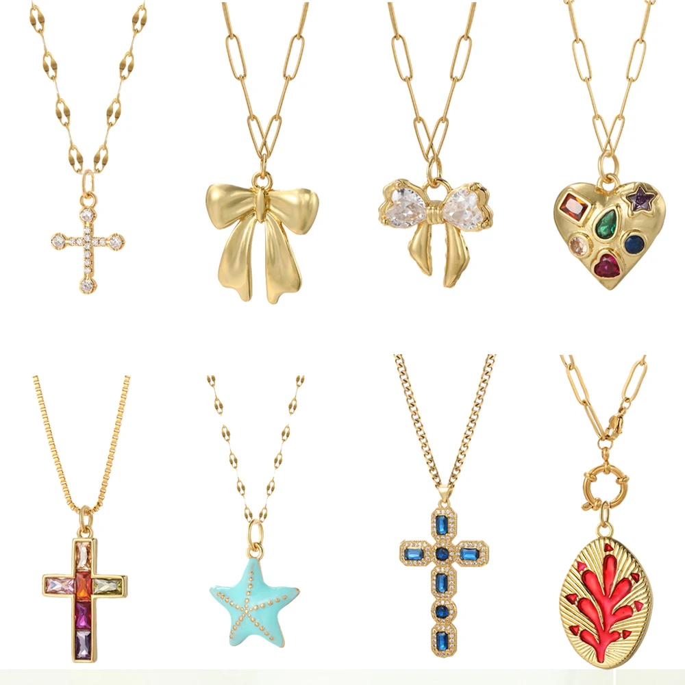 Collier à faire soi-même pour  - Cross Pendant Necklace Gold avis et prix