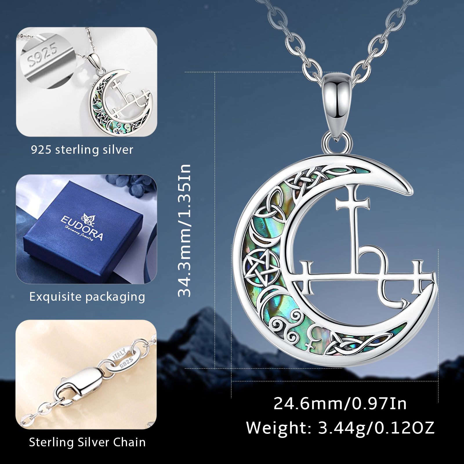 Eudora 925 argent Sterling Lil - 925 Sterling Silver Chain Necklace Men avis et prix