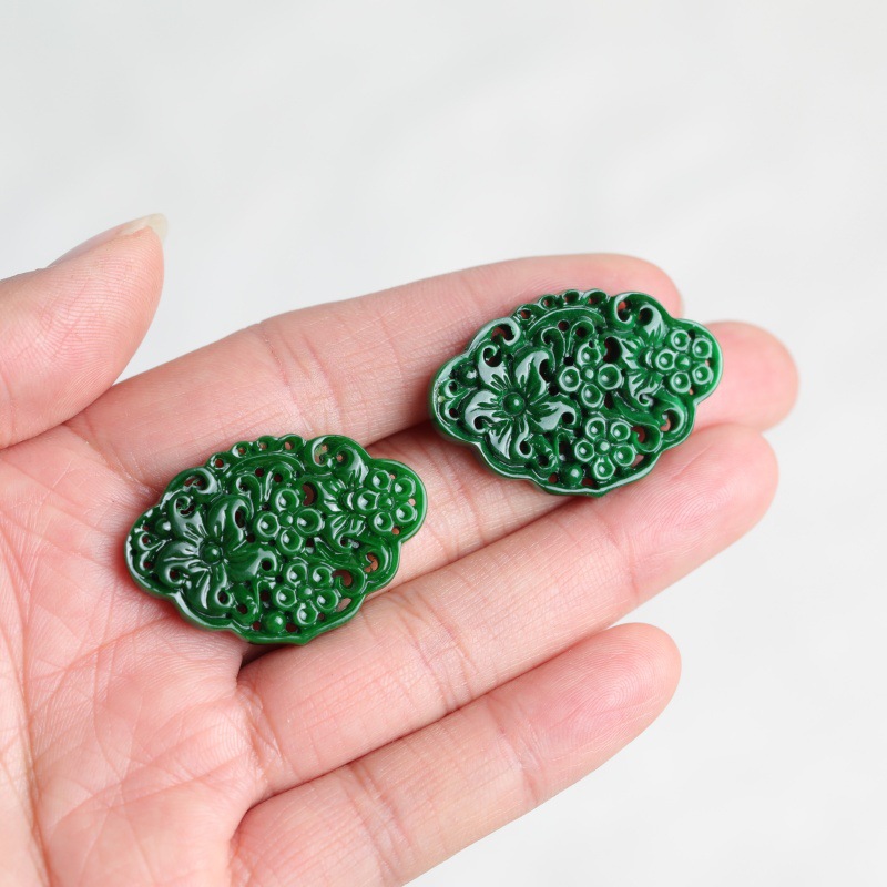 2 pièces de jade naturel, cyan - Earrings avis et prix