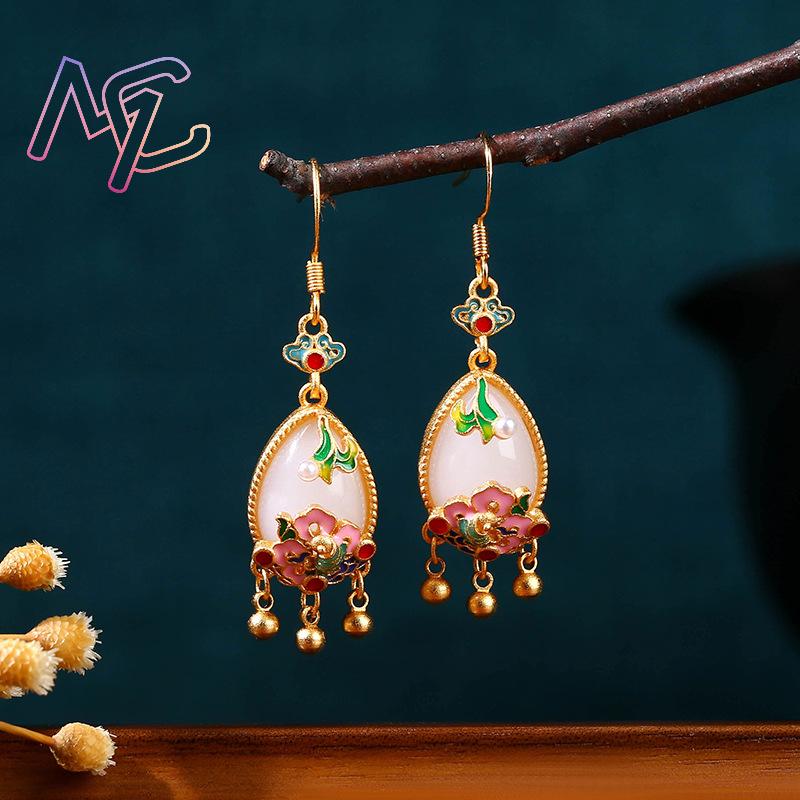 Boucles d'oreilles en jade nat - Earrings avis et prix