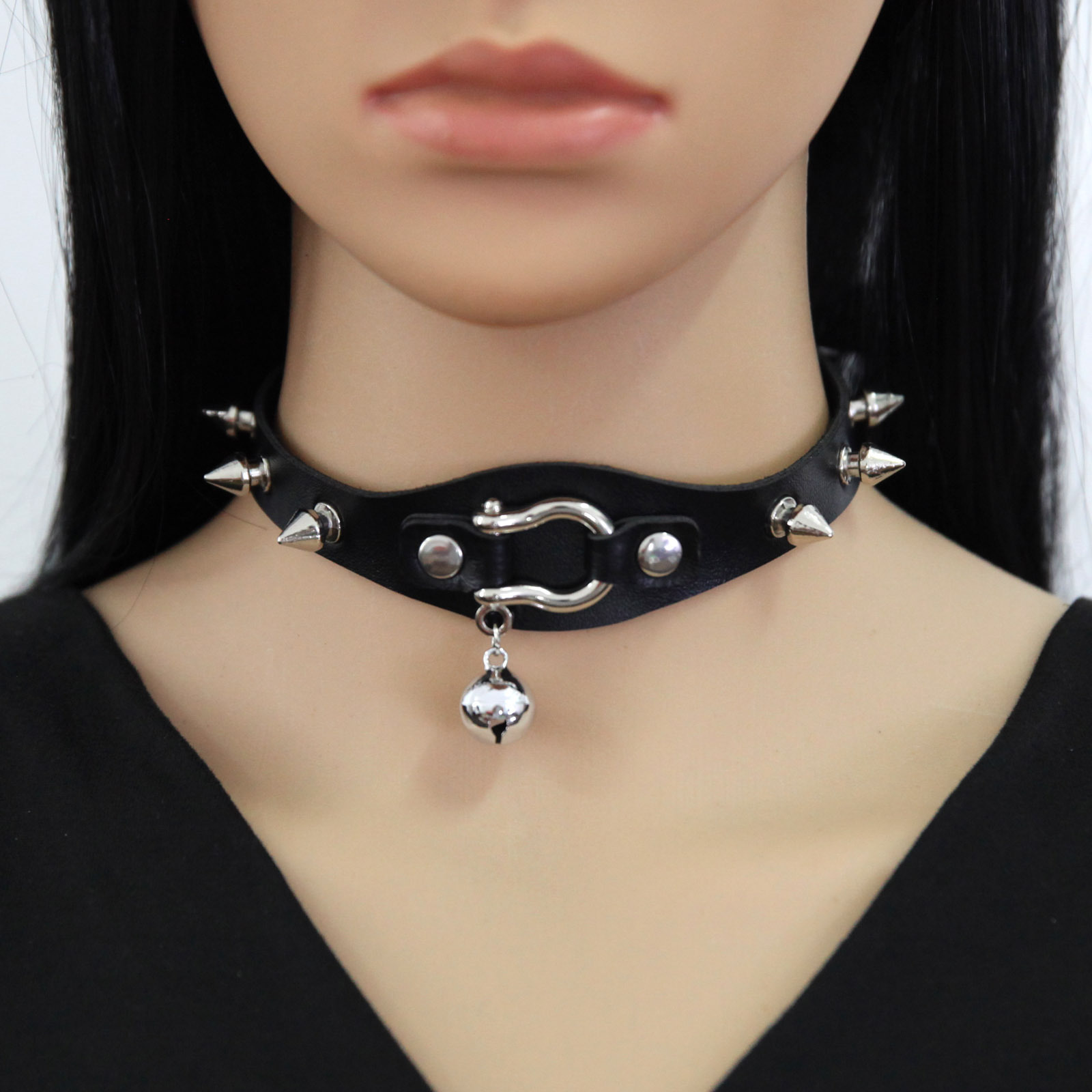 Collier ras du cou à pointes n - Goth Punk Spike Choker avis et prix
