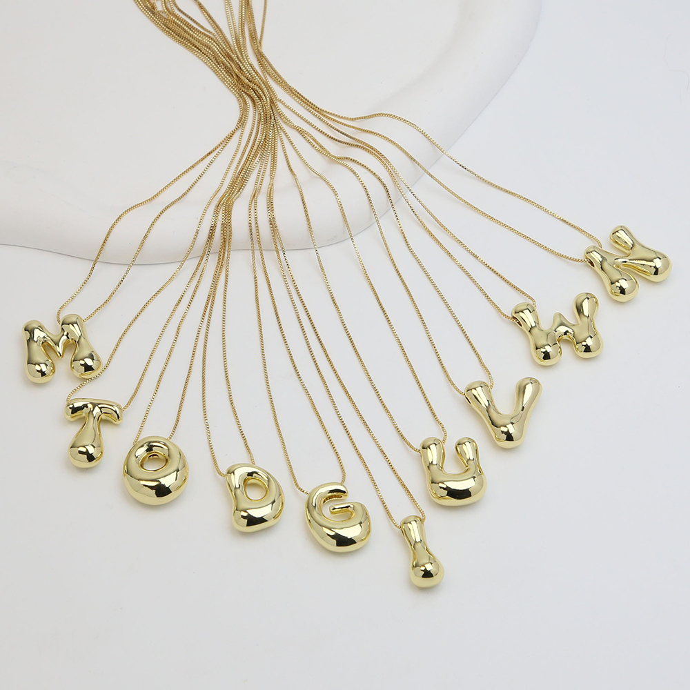 Collier Pendentif Lettre Bulle - Initial Letter Necklace 18K Gold avis et prix