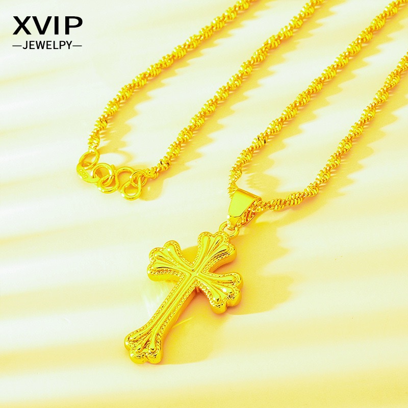 Collier croix classique en or  - Cross Pendant Necklace Gold avis et prix