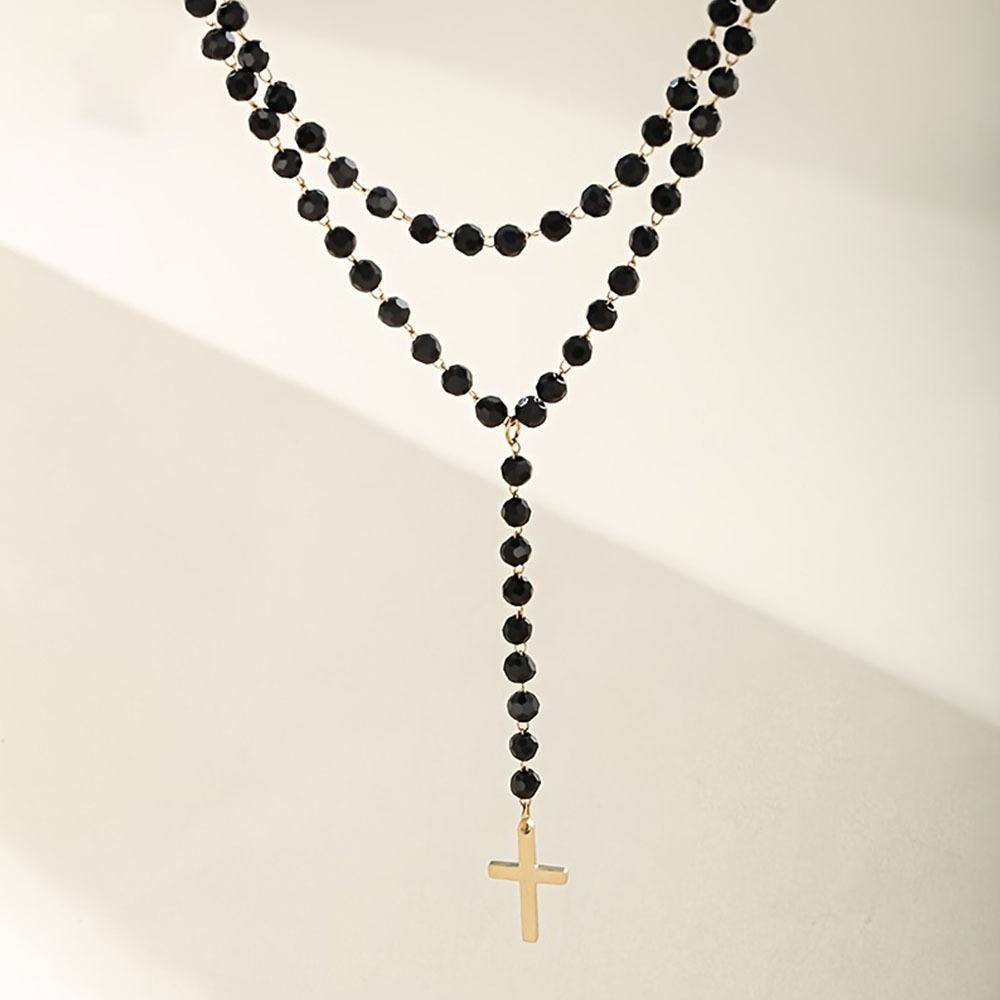 Collier Y gothique double couc - Layered Pendant Necklace Aesthetic avis et prix