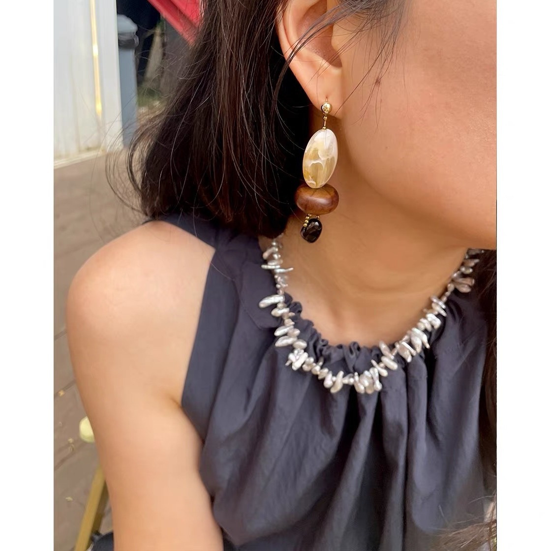 Ensemble de collier ras-du-cou - Pearl Choker Necklace Vintage avis et prix