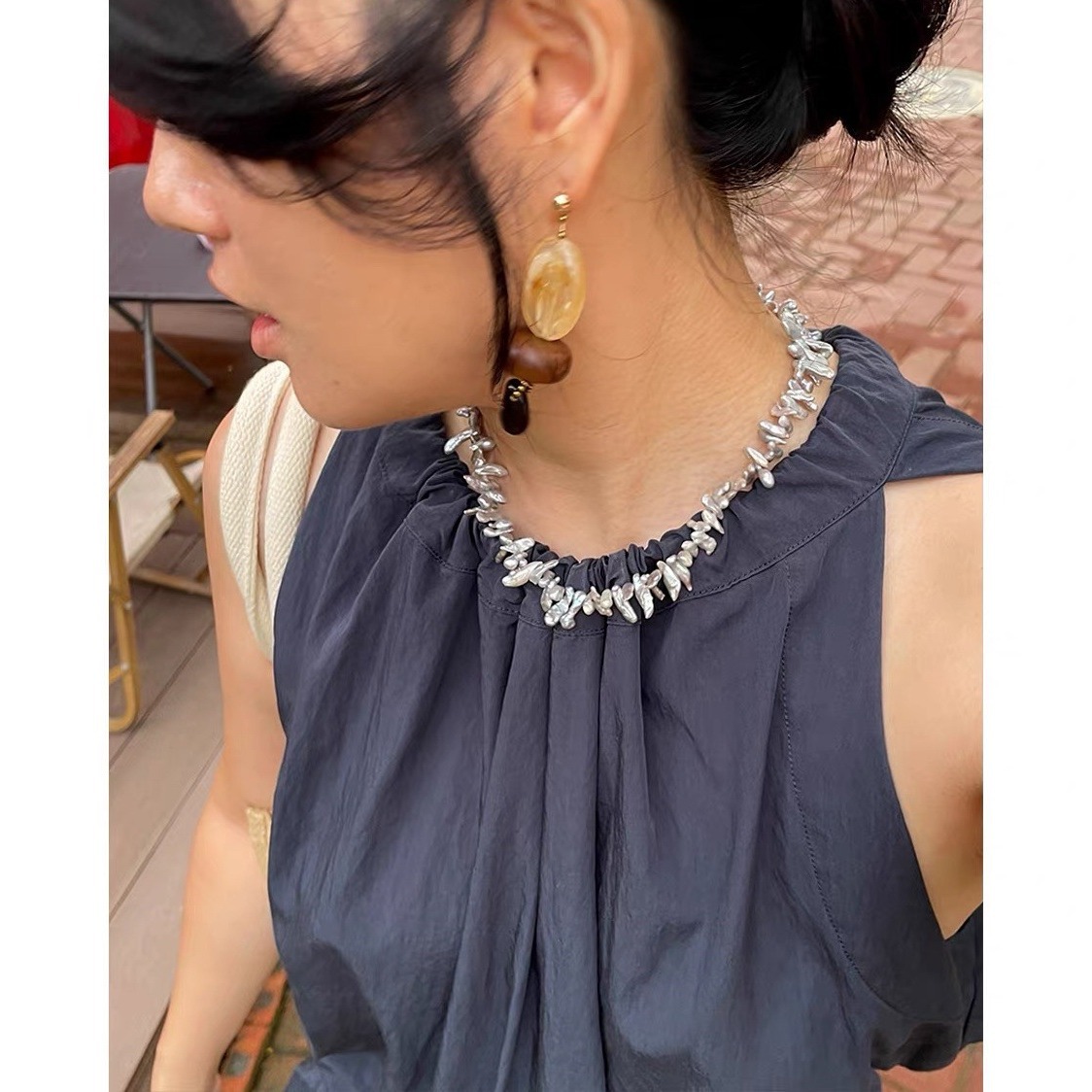 Ensemble de collier ras-du-cou - Pearl Choker Necklace Vintage avis et prix