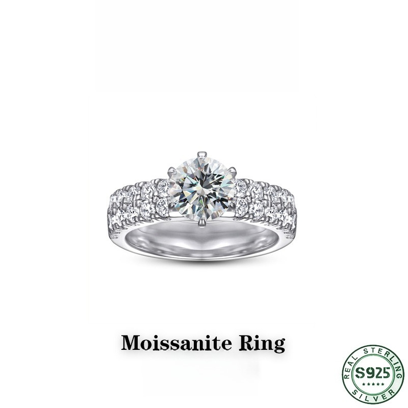 Bague en argent 100% S925 avec - Moissanite Engagement Ring 1 Carat avis et prix
