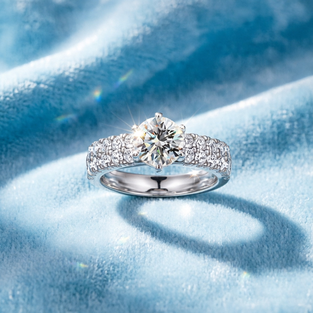 Bague en argent 100% S925 avec - Moissanite Engagement Ring 1 Carat avis et prix