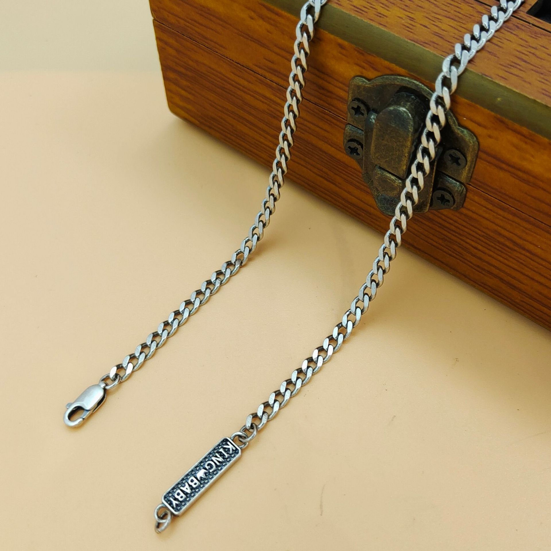 Collier tendance en argent ste - 925 Sterling Silver Chain Necklace Men avis et prix