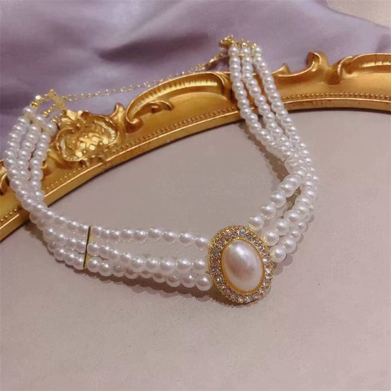 Collier ras du cou en perles v - Pearl Choker Necklace Vintage avis et prix