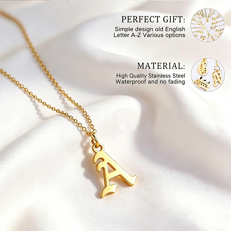 Colliers avec lettres pour fem - Initial Letter Necklace 18K Gold avis et prix
