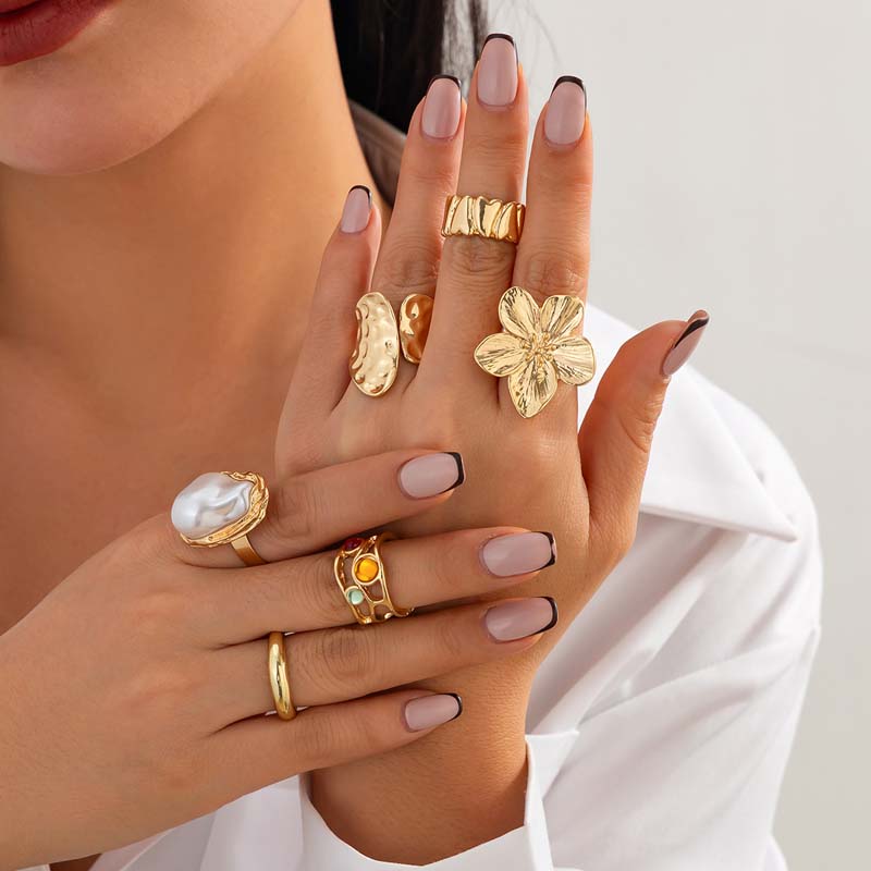 Lot de 6 bagues vintage en mét - Vintage Punk Knuckle Rings Set avis et prix