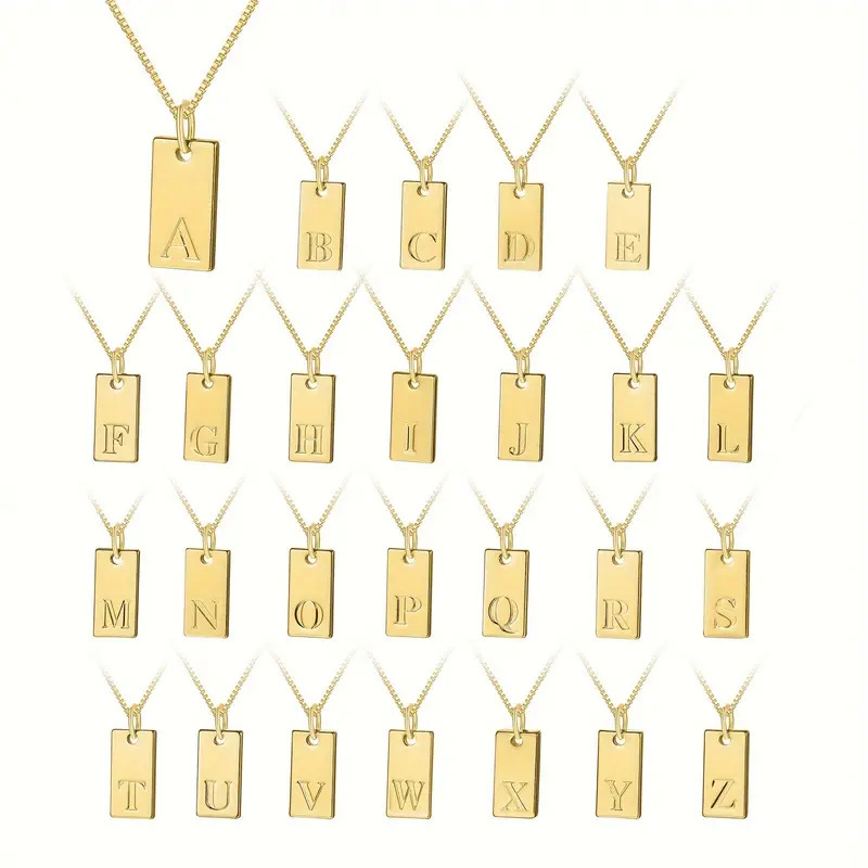 Tiny Square 26 lettres initial - Initial Letter Necklace 18K Gold avis et prix