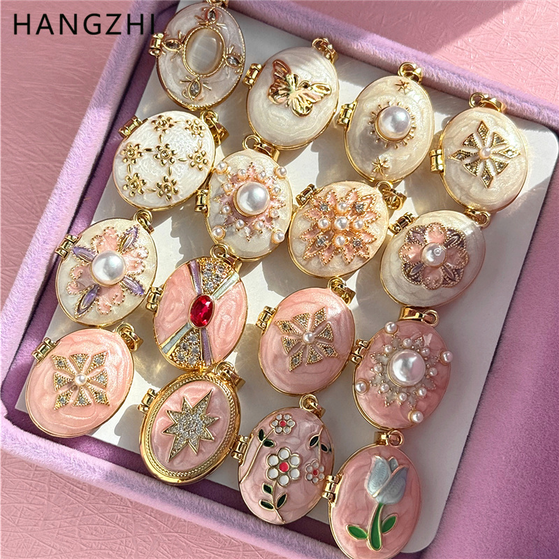 HangZhi émail romantique rose  - Heart Locket Necklace Photo avis et prix